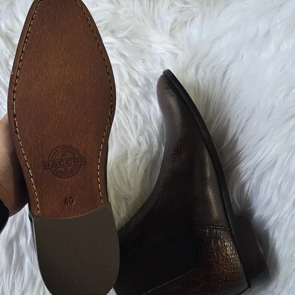 Crocodile Pattern Men's Leather Boots - Picture 6 of 16